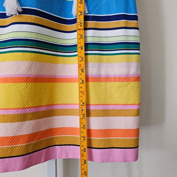 TRACY REESE X ANTHROPOLOGIE Striped Multicolored Coastal Zipper Shift Dress Sz M - Picture 15 of 16